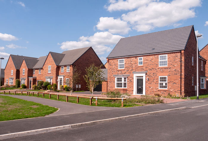 A row of new build houses