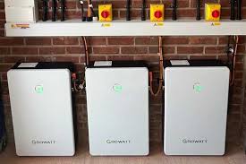 Wall-mounted electrical device next to two utility boxes on a brick wall, showcasing modern energy solutions for efficient power management.